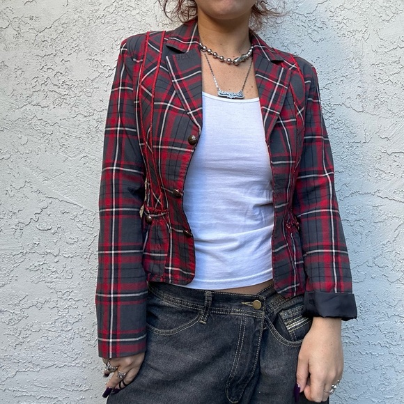 Y2k Plaid Blazer - Picture 12 of 13